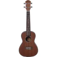 Santana U4 C konsert-ukulele i mahogni med lys binding rundt kroppen, sett forfra