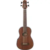 Santana U6 BS bassukulele i mahogni med tykke bass-strenger og bassmekanikker, sett forfra