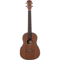 Santana U6 BT barytonukulele i mahogni uten cutaway, med forforsterker på siden